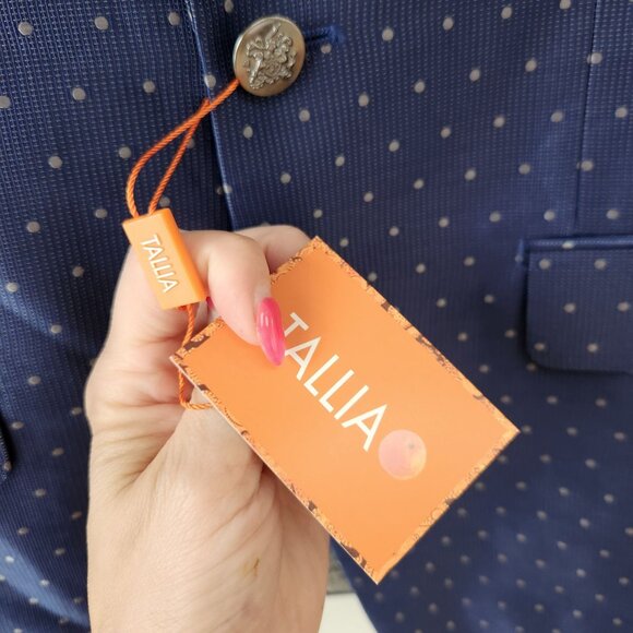 NWT $350 Tallia Blue Blazer Suit Jacket Sport Coat Polka Dot Men's 38 Reg (38R) - Picture 4 of 7